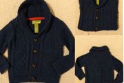 navy blue Shawl Neck Cardigan