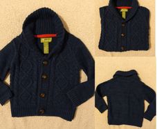 navy blue Shawl Neck Cardigan