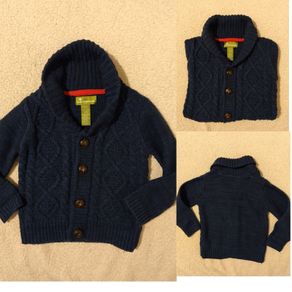 navy blue Shawl Neck Cardigan