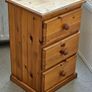 Bedside Table Chest of Drawers Nightstand Solid pine wood cabinet Image 2
