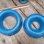 vintage blue enamel tins, Bundt tin, Glud and Marstrand Image 10