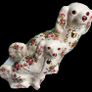 Pair of Staffordshire Style Dogs - Rose/Floral/Gold Image 4