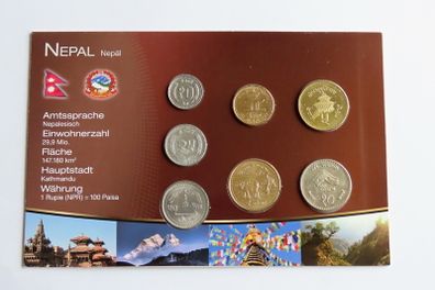 Nepal coin set BUNC Nepalese coins