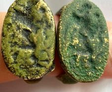 Rare Ancient Roman & Byzantine Bronze Collection - 2 Signet Rings & 2 Coins (4-Piece Lot)