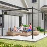 Outdoor Garden Pergola 3 x 3 m with Retractable Roof and Magnetic Fastening, UPF30+ Sun Shelter, Grey Image 2