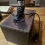 (Move out sell-see my other low priced ads) Modern Faux Leather Table Lamp - Square Base with Switch Image 2