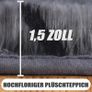 120 x 180 cm, Grey and Black, Soft Large Living Room Rug, Girls, Boys, Youth, Children's Room, High Pile, Fluffy Long Pile Bed Rug Image 3