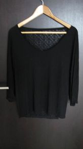 NEXT My essentials ladies black top with lace design size 10