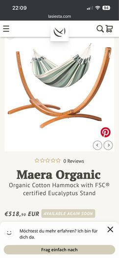 Hammock with wooden stand