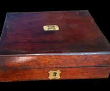 Antique Stately Home Wooden Crested Box