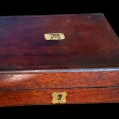 Antique Stately Home Wooden Crested Box