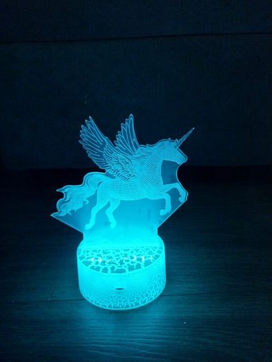 3D Unicorn LED Night Light - RGB Color Changing remote control