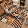Washable Living Room Rugs 160x230cm Animal Boho Patchwork Rug  Non-Slip & Low Pile Indoor Carpet for Bedroom , Dining Room, Office Decor Image 2
