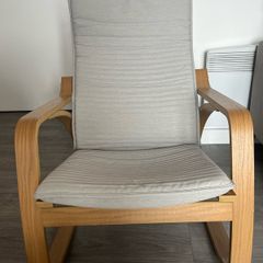 Ikea POANG rocking chair - oak veneer, kinsa light beige