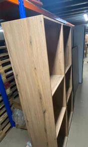 Tall Light Wood Shelved Unit