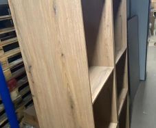 Tall Light Wood Shelved Unit