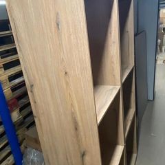 Tall Light Wood Shelved Unit