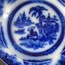 Antique Petrus Regout Blue Flow Ware Kong Pattern Plate Image 3