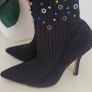 ZARA black/navy embellished sock boots Sz 38 (Fit 5UK) - Rrp 59.99 Image 5