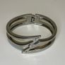 Buckingham Silver Colour Bangle - Hinge Opening Bracelet Image 3