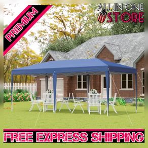 3 x 6m Pop Up Gazebo, Double Roof Foldable Canopy Tent, Outdoor Garden Wedding Awning Canopy Steel (FREE SHIPPING)