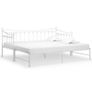 Pull-out Sofa Bed Frame White Metal 90x200 cm Image 2