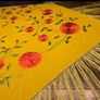 Vintage Italian Silk Embroidered Rose Shawl /Tablecloth 220 times 220 cm Image 8