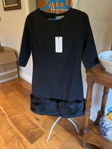 Lavish Alice black dress with fur detail