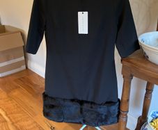 Lavish Alice black dress with fur detail