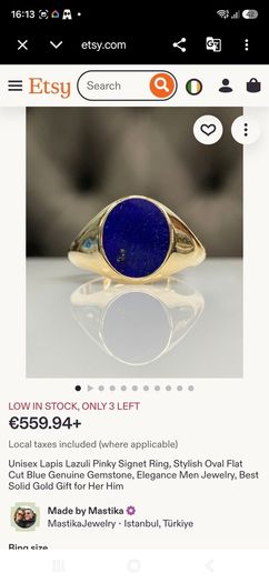9ct lapis lazuli ring