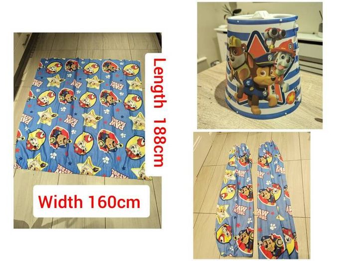Pow Patrol 2x curtains and lamp shade