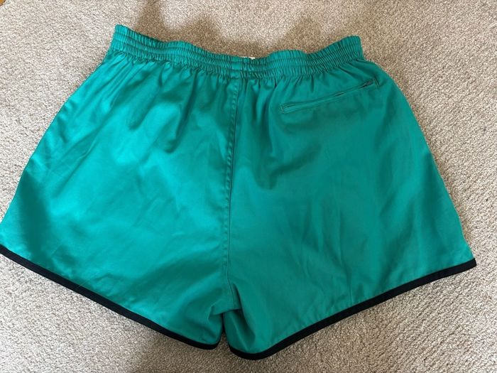Vintage Human Race Sports Wear Green Running Shorts (Size L)