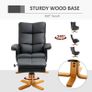Faux Leather Swivel Recliner Chair with Footstool, Wooden Base and Storage for Living Room, Black (FREE POSTAGE) Image 4