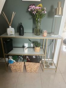 Gold & glass console table