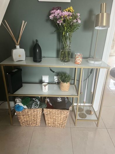 Gold & glass console table