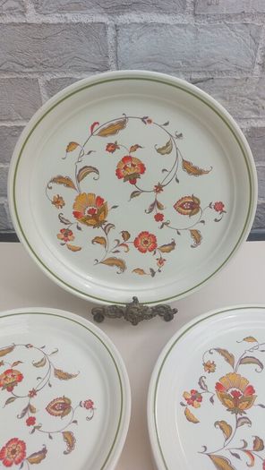 Fabulous Set of Five Dinner Plates and Five Breakfast Plates by Arklow Pottery in the Brendan Erin Stone, Unknown Pattern Name