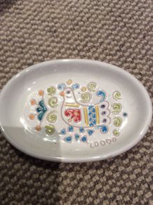 Loddo Dorgali Hand Made trinket - plate with lapwing decoration- as new