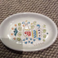 Loddo Dorgali Hand Made trinket - plate with lapwing decoration- as new