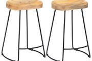 Gavin Bar Stools 2 pcs Solid Mango Wood
