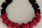 Vintage red and black necklace.