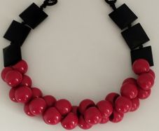 Vintage red and black necklace.