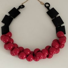 Vintage red and black necklace.