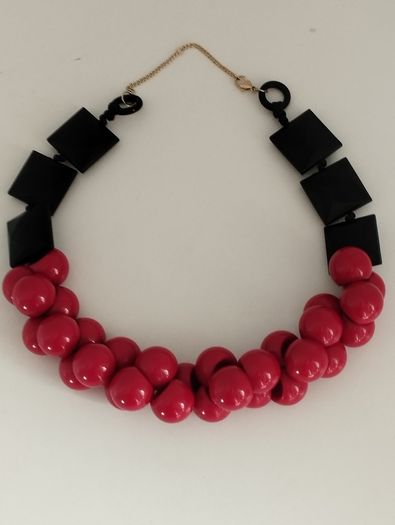 Vintage red and black necklace.
