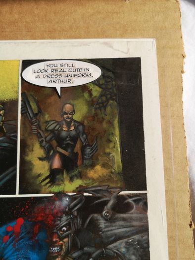 2000ad Judge Dredd Megazine original art Nick Percival Brit Cit Brute with Overlay