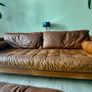 EZ LIVING SCOTT Cigar 3 seater sofa soft Italian leather charme Image 2