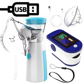Atomizer Health Care Products Fingertip Pulse Blood Oxygen Portable Nebulizer Mesh Nebulizer Handheld Medical Asthma Inhaler