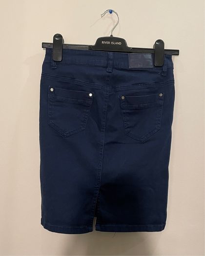 BS JEANS Navy Blue Stretch Denim Mini Skirt Size 8!