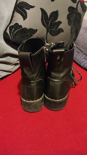 Price drop Zara Trafaluc Black Leather Combat Boots Size EU 39