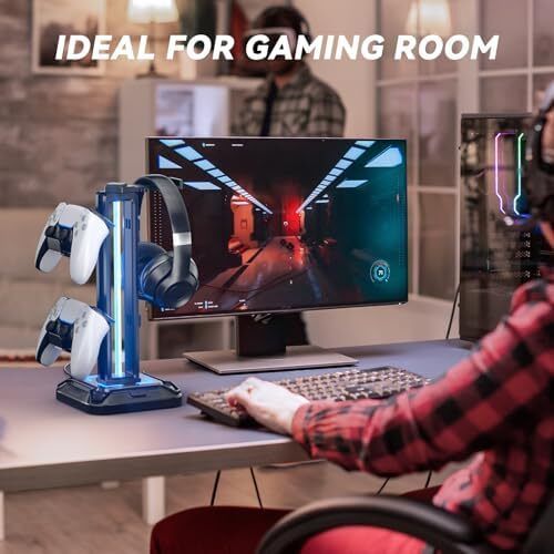 headset Stand with 9 Light Modes