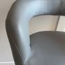 Grey leather stool Image 4